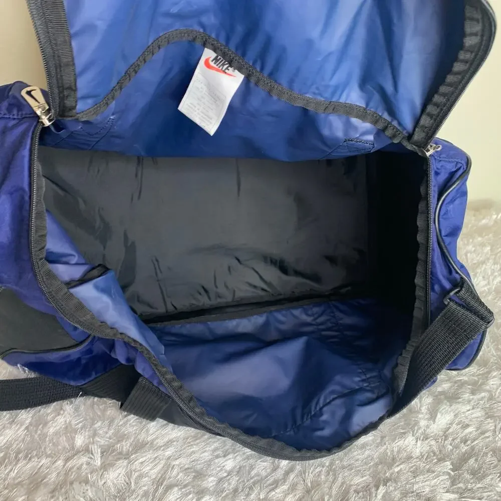 Y2K Vintage Nike Blue Black Colorblock Duffel Bag 22 x 11 x 12.5